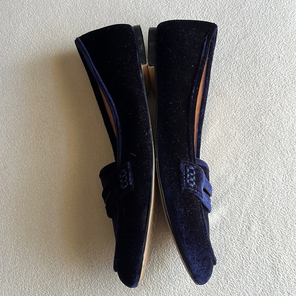 Zara blue velvety loafers / flats, size 39. - Picture 6 of 8